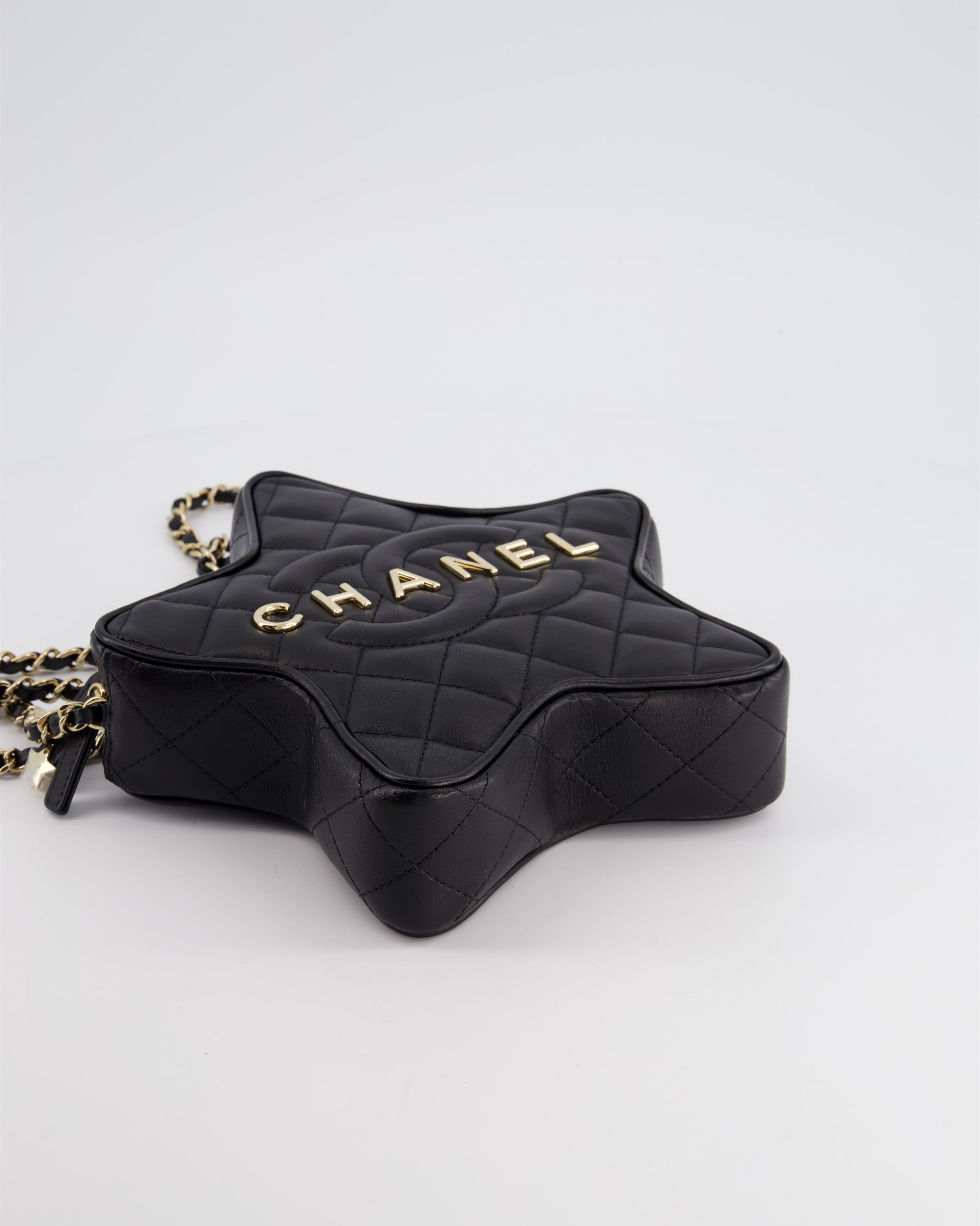 Chanel Black Star Bag in Lambskin Leather with Champagne Gold Hardware