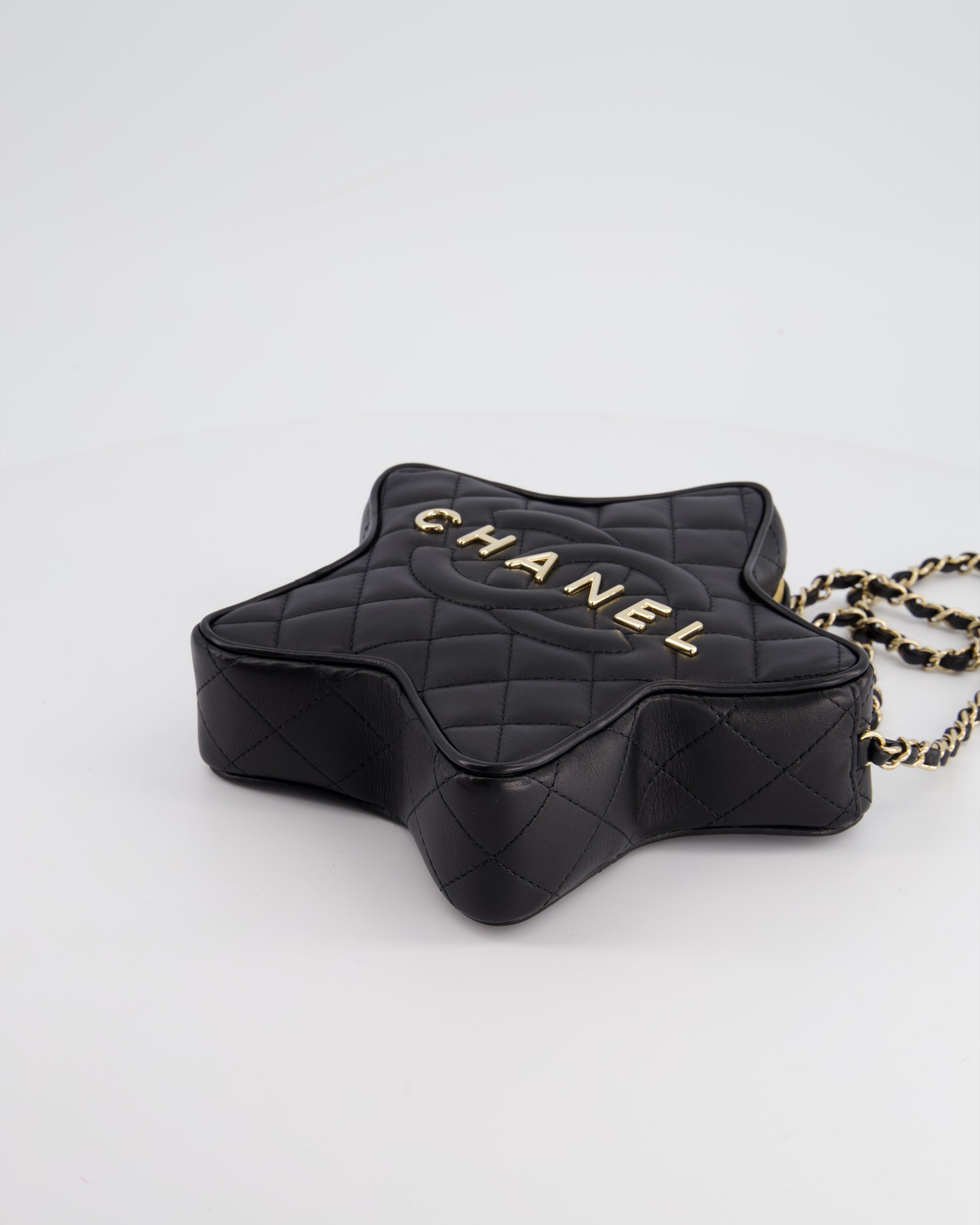 Chanel Black Star Bag in Lambskin Leather with Champagne Gold Hardware