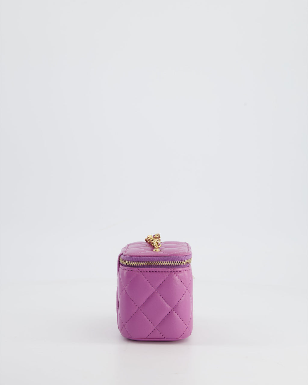 Chanel Purple Coco Crush Mini Vanity Bag in Lambskin Leather with Antique Gold Hardware