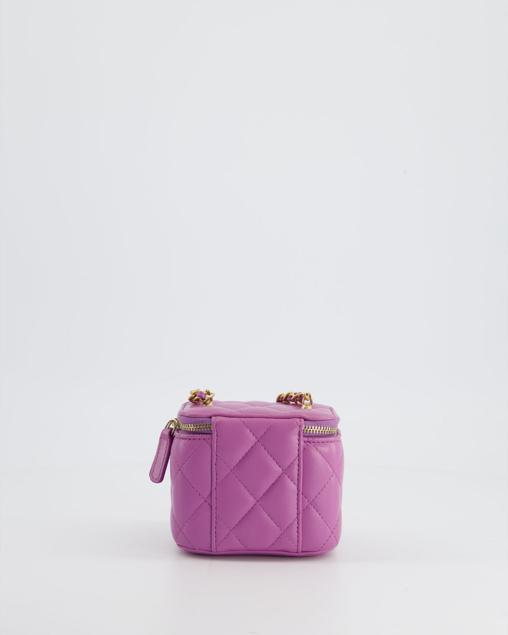 Chanel Purple Coco Crush Mini Vanity Bag in Lambskin Leather with Antique Gold Hardware