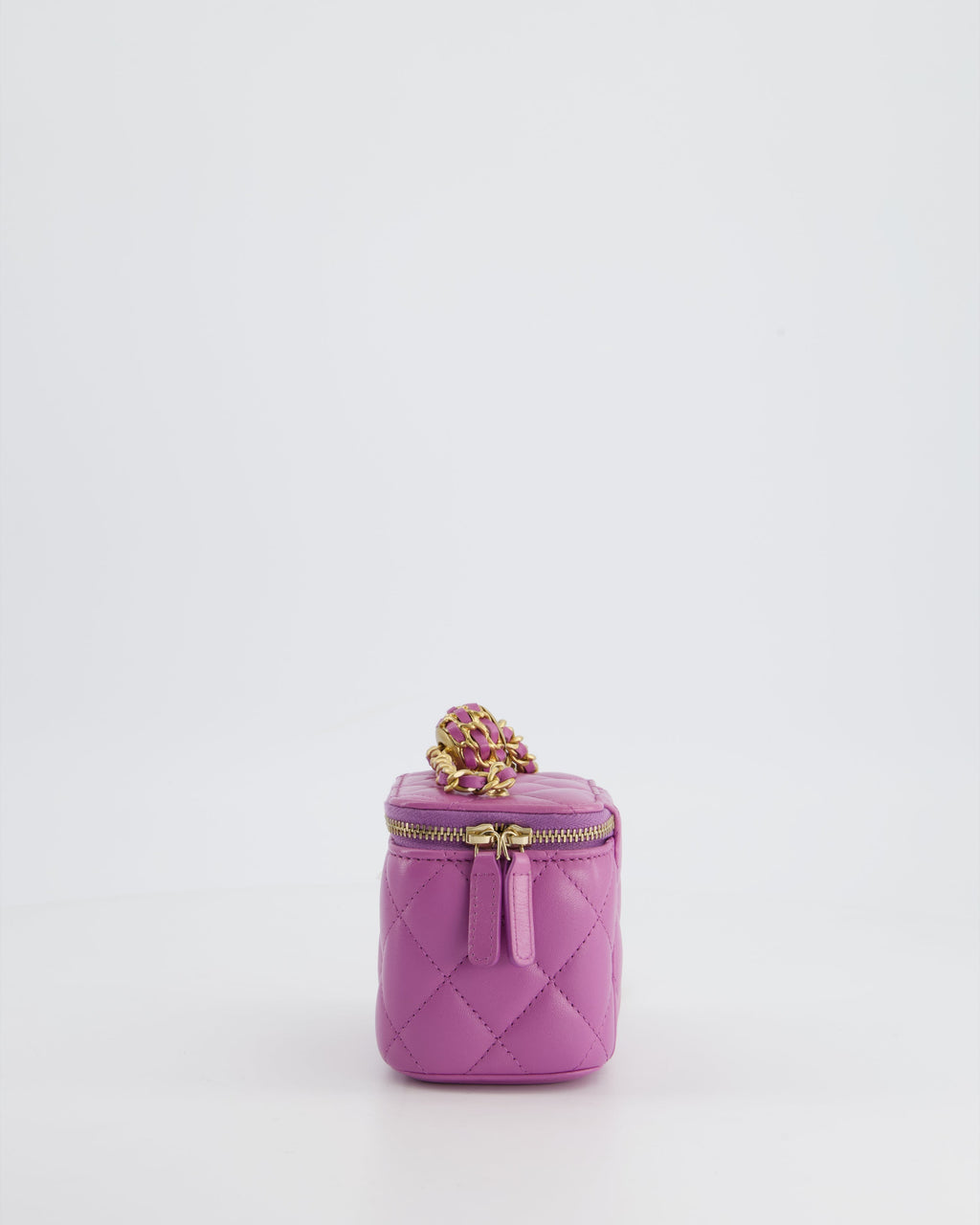 Chanel Purple Coco Crush Mini Vanity Bag in Lambskin Leather with Antique Gold Hardware