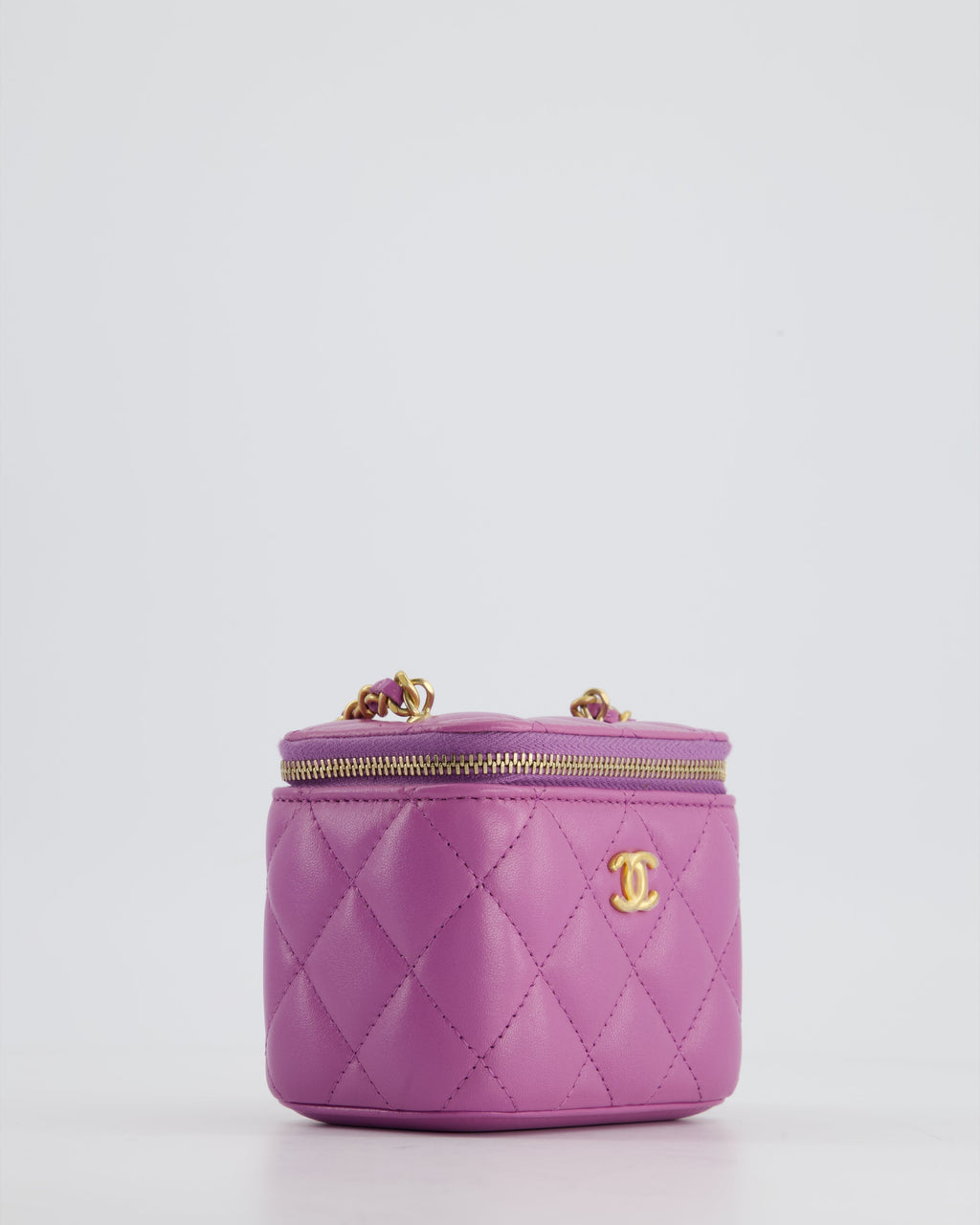Chanel Purple Coco Crush Mini Vanity Bag in Lambskin Leather with Antique Gold Hardware