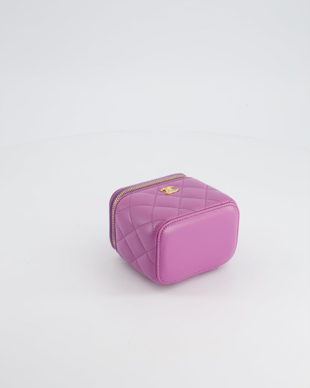 Chanel Purple Coco Crush Mini Vanity Bag in Lambskin Leather with Antique Gold Hardware