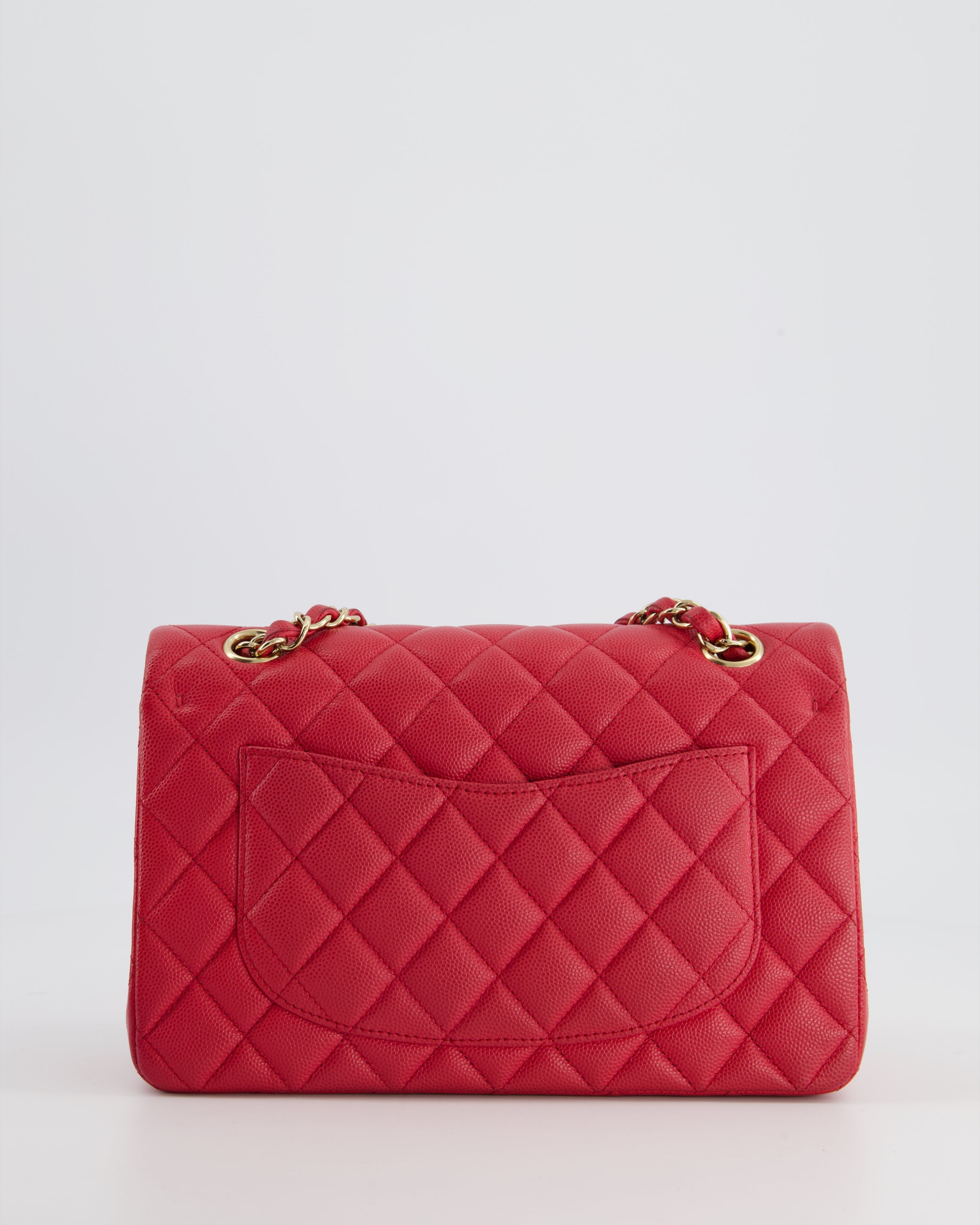 Chanel Pink Small Classic Double Flap Bag in Caviar Leather with Gold Hardware RRP £8,530