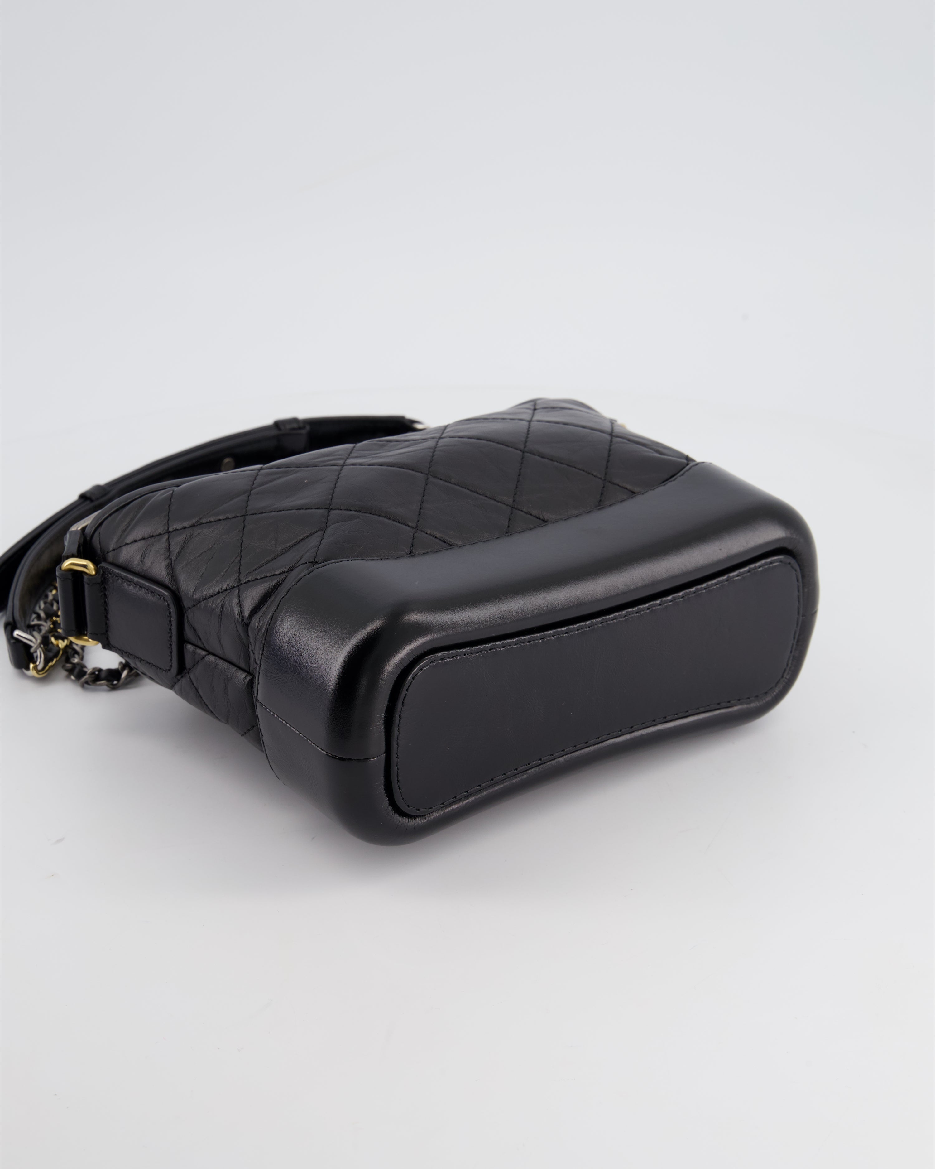 Chanel Black Small Gabrielle Bag in Lambskin Leather with Mixed Hardware