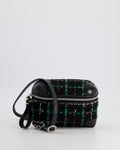 Chanel Black, Green Multi-Colour Tweed Bum Bag with Silver Hardware