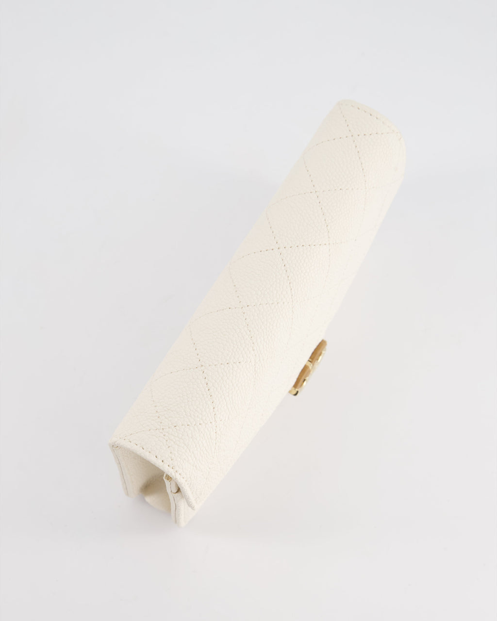 Chanel White Envelope Wallet on Chain Bag in Caviar Leather with Silver Hardware