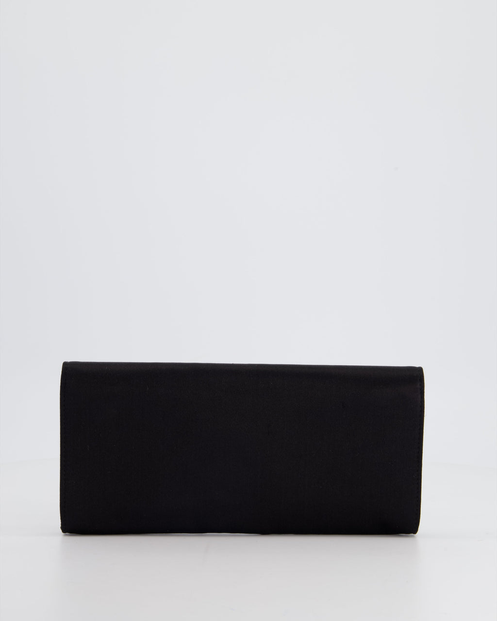 Gucci Black Rectangular Satin Clutch Bag with Embellished Bow Detail