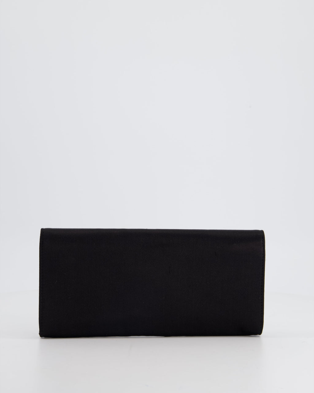 Gucci Black Rectangular Satin Clutch Bag with Embellished Bow Detail
