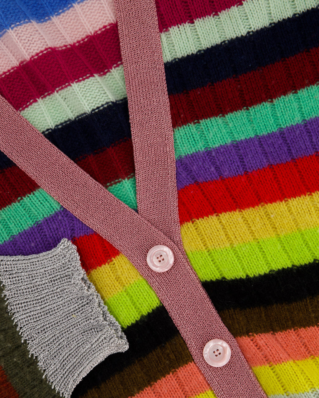 Gucci Multicoloured Cashmere Cardigan with Metallic Cuff & Collar Detail Size XL (UK 10-14)