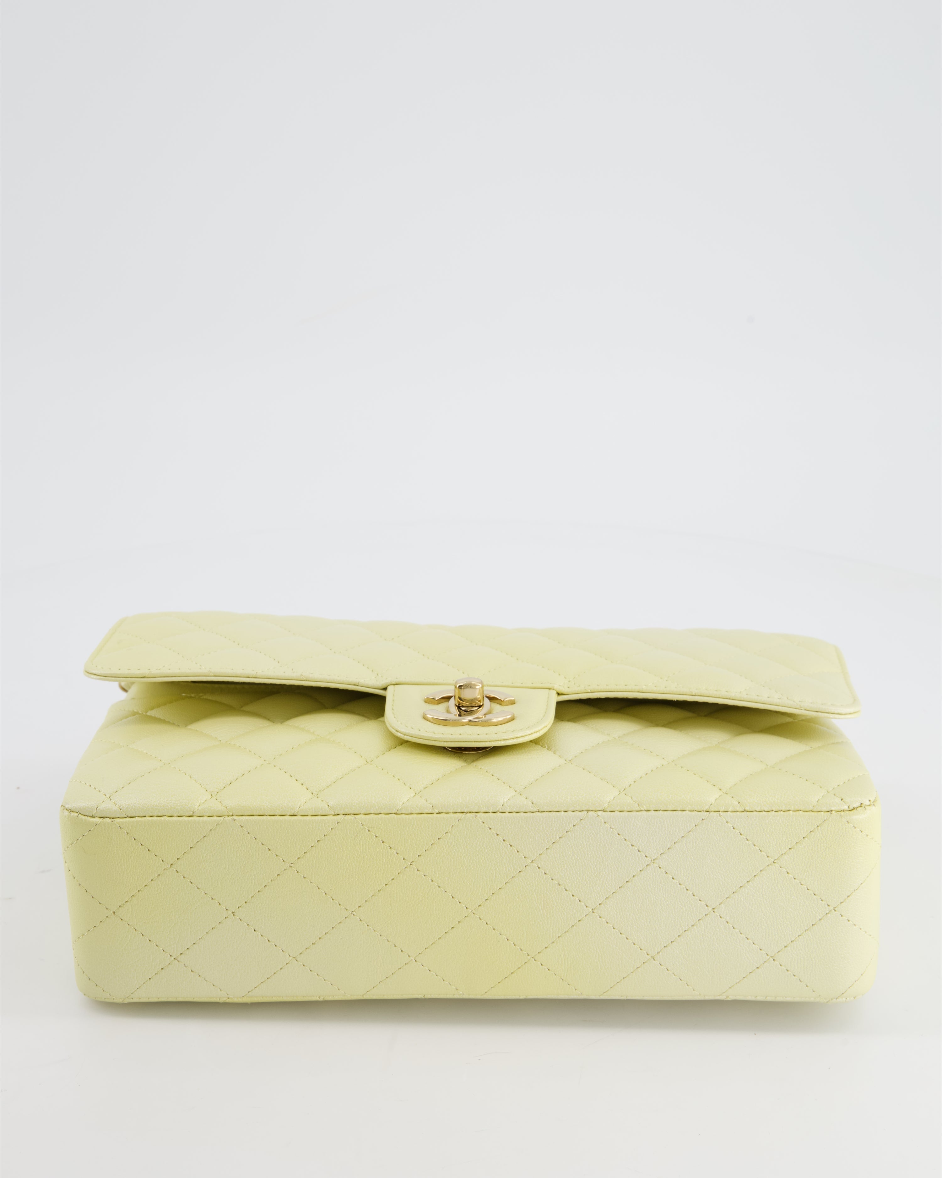 Chanel Lemon Sobert Shimmer Medium Classic Double Flap Bag in Iridescent Calfskin Gold Hardware  RRP £8,530