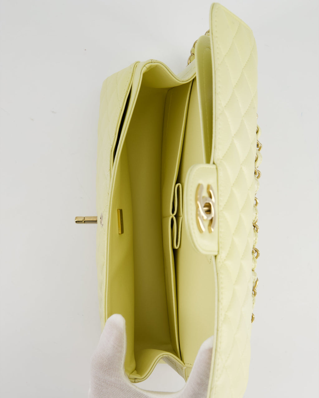 Chanel Lemon Sobert Shimmer Medium Classic Double Flap Bag in Iridescent Calfskin Gold Hardware  RRP £8,530