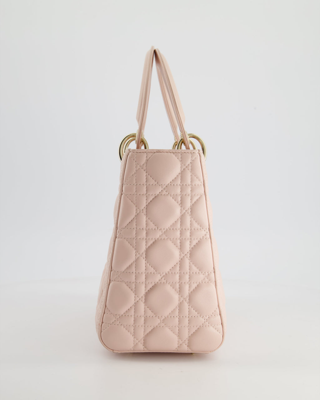 Christian Dior Heavenly Pink Medium Lady Dior Bag in Lambskin Leather with Champagne Gold Hardware