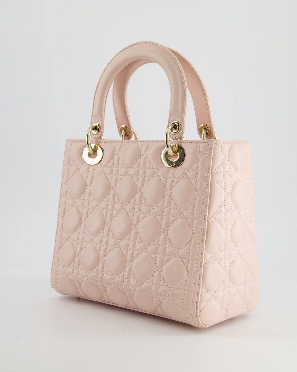 Christian Dior Heavenly Pink Medium Lady Dior Bag in Lambskin Leather with Champagne Gold Hardware