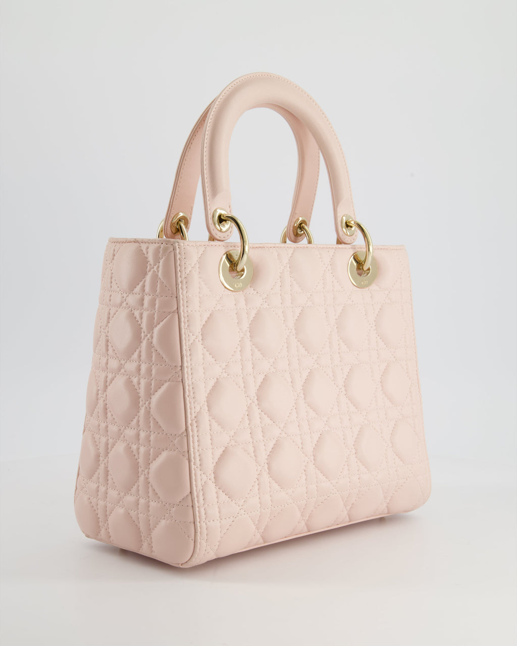 Christian Dior Heavenly Pink Medium Lady Dior Bag in Lambskin Leather with Champagne Gold Hardware