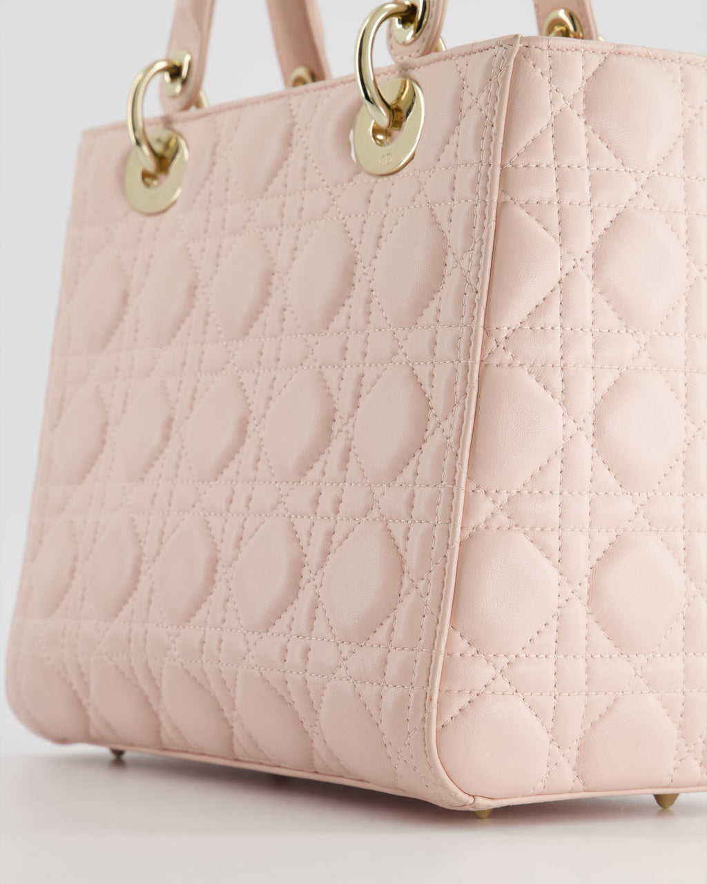 Christian Dior Heavenly Pink Medium Lady Dior Bag in Lambskin Leather with Champagne Gold Hardware