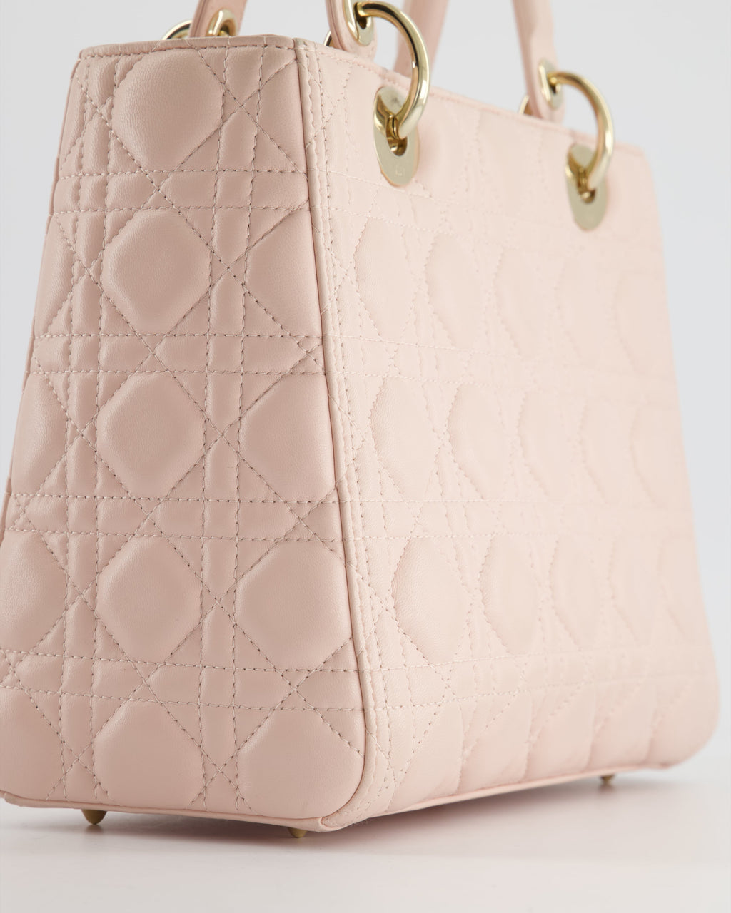 Christian Dior Heavenly Pink Medium Lady Dior Bag in Lambskin Leather with Champagne Gold Hardware