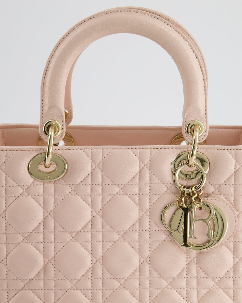 Christian Dior Heavenly Pink Medium Lady Dior Bag in Lambskin Leather with Champagne Gold Hardware