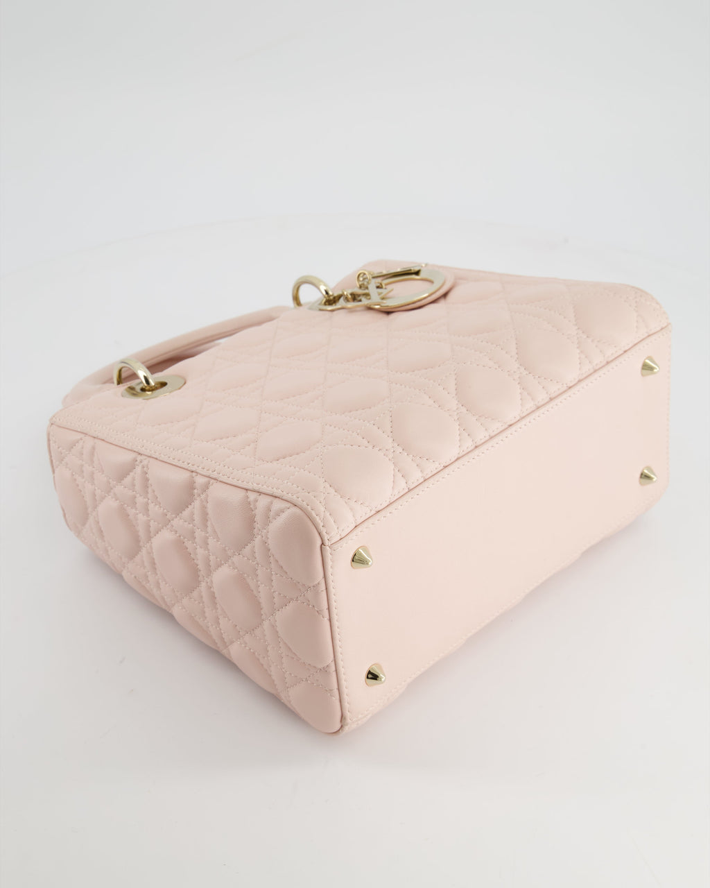 Christian Dior Heavenly Pink Medium Lady Dior Bag in Lambskin Leather with Champagne Gold Hardware