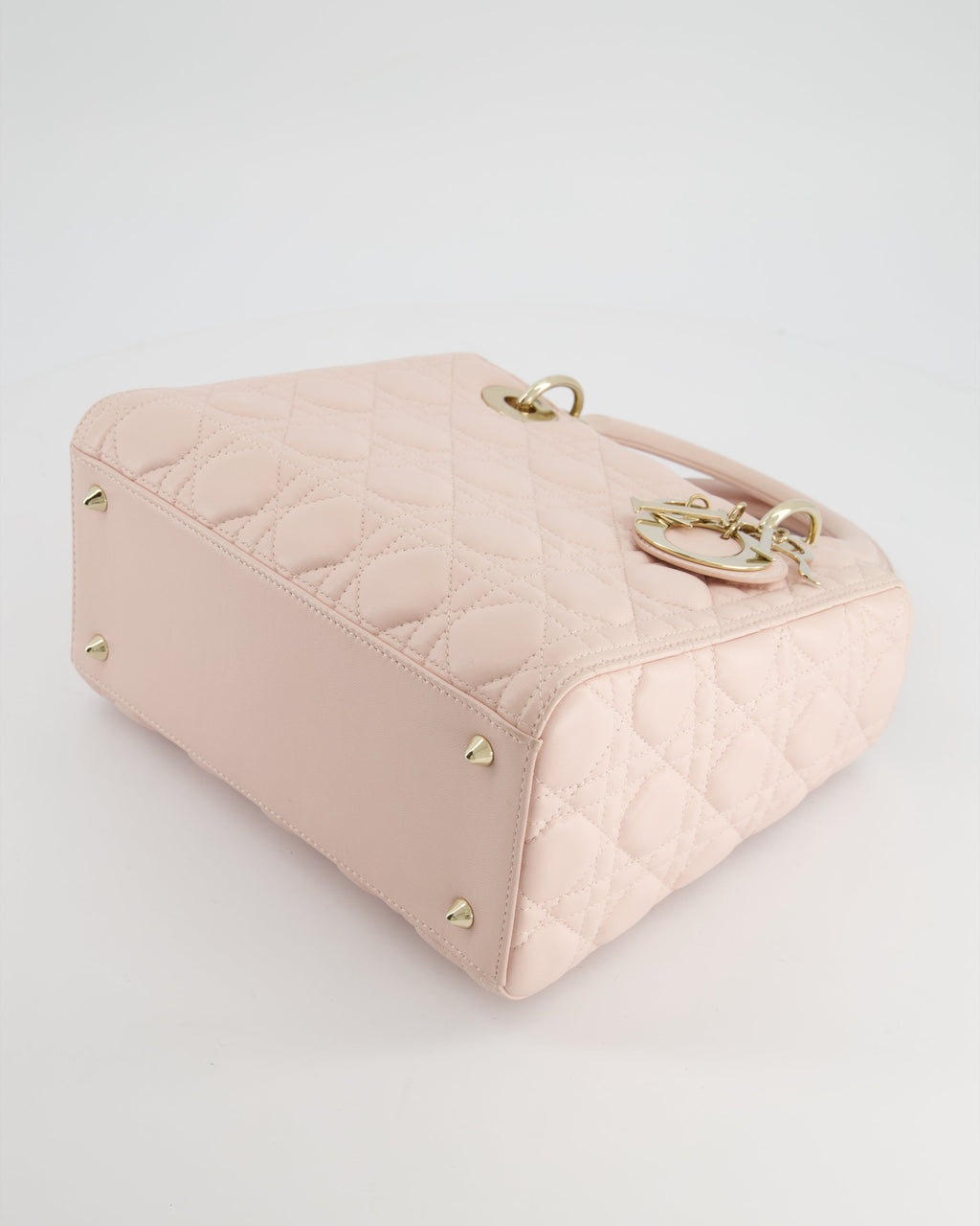 Christian Dior Heavenly Pink Medium Lady Dior Bag in Lambskin Leather with Champagne Gold Hardware