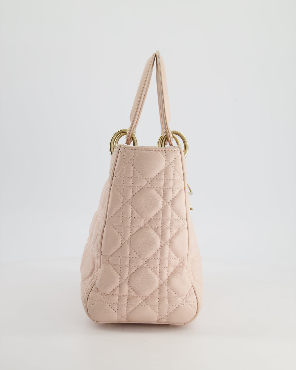 Christian Dior Heavenly Pink Medium Lady Dior Bag in Lambskin Leather with Champagne Gold Hardware