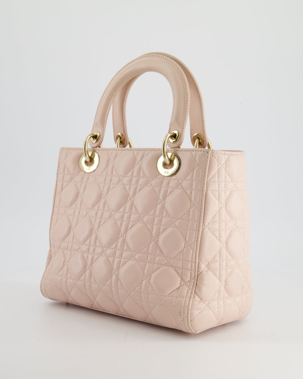Christian Dior Heavenly Pink Medium Lady Dior Bag in Lambskin Leather with Champagne Gold Hardware