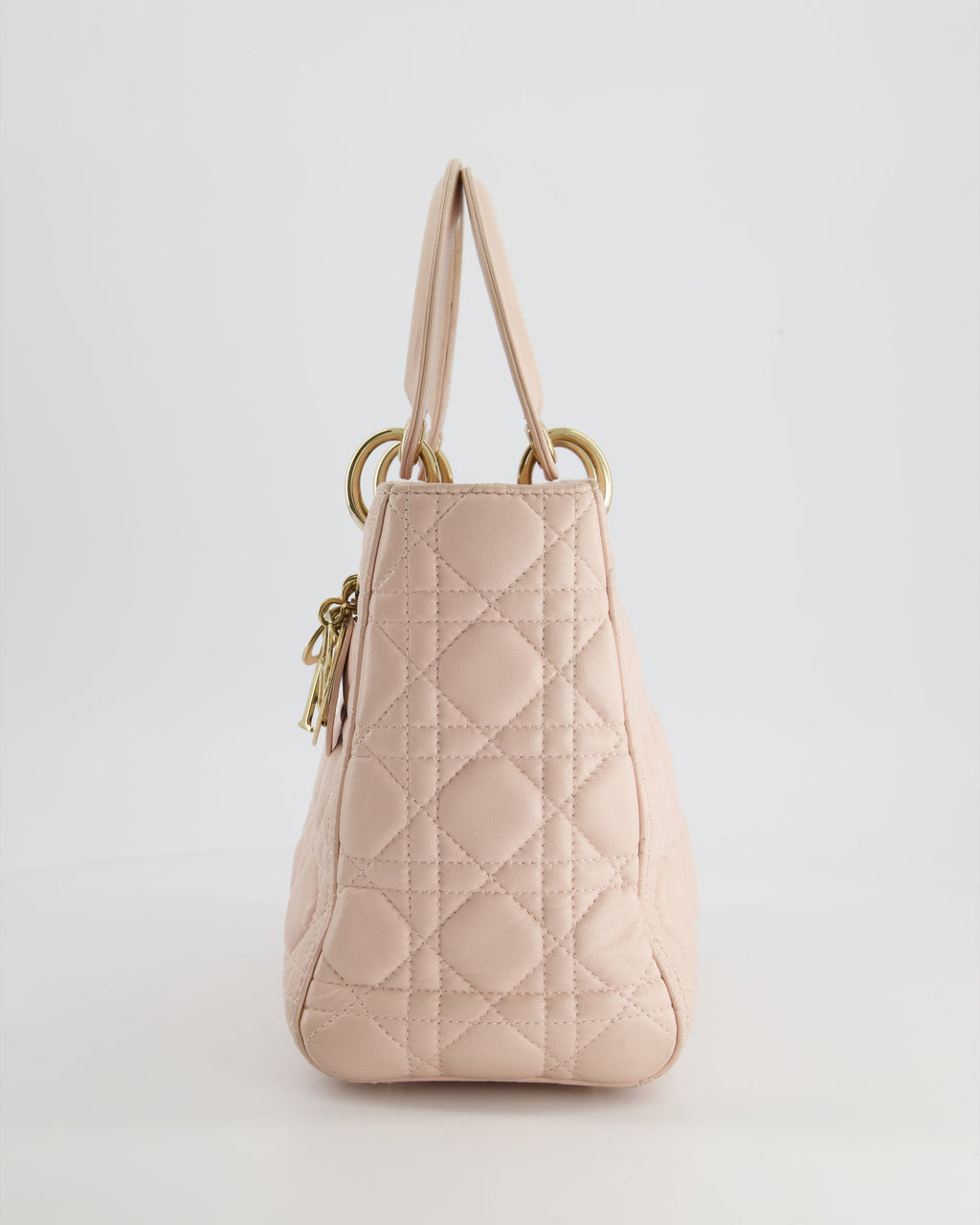 Christian Dior Heavenly Pink Medium Lady Dior Bag in Lambskin Leather with Champagne Gold Hardware