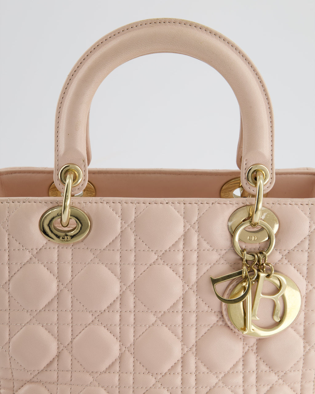 Christian Dior Heavenly Pink Medium Lady Dior Bag in Lambskin Leather with Champagne Gold Hardware