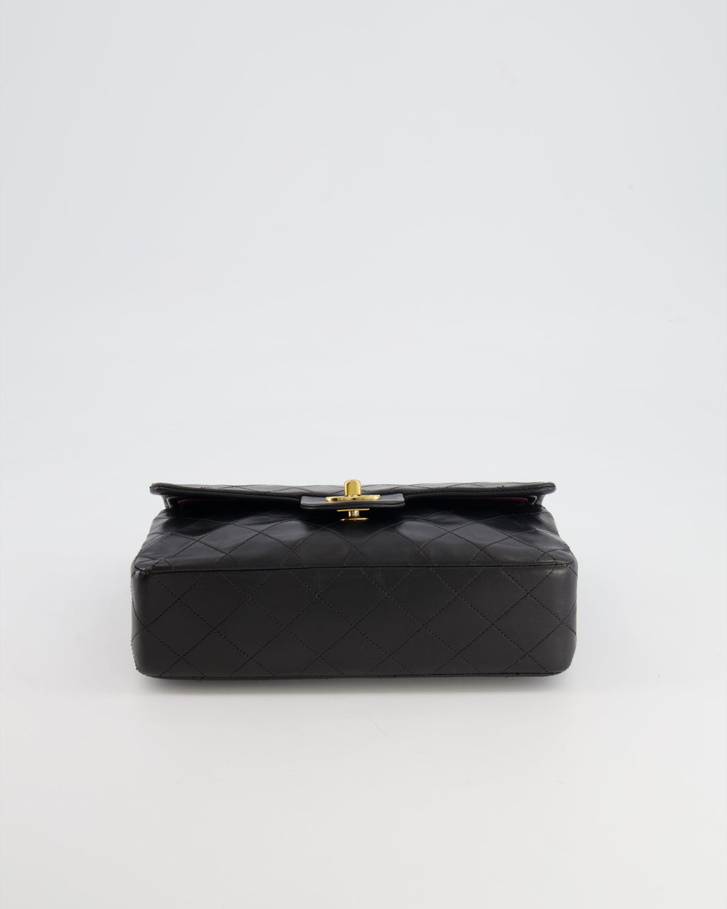 Chanel Black Small Vintage Double Flap Bag in Lambskin Leather with 24K Gold Hardware