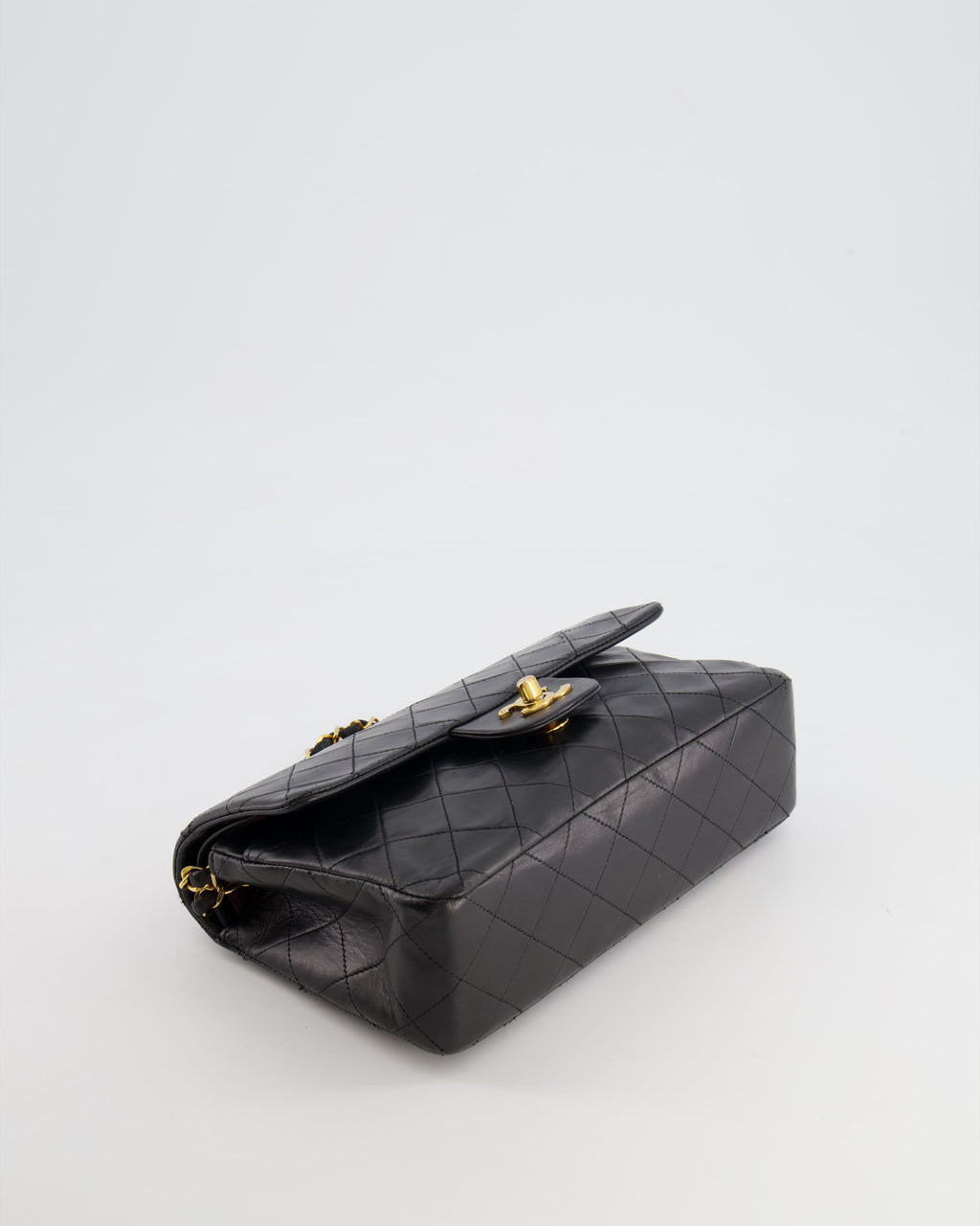 Chanel Black Small Vintage Double Flap Bag in Lambskin Leather with 24K Gold Hardware