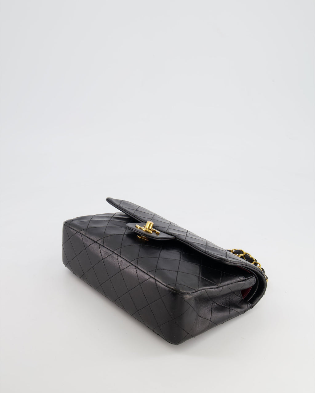 Chanel Black Small Vintage Double Flap Bag in Lambskin Leather with 24K Gold Hardware
