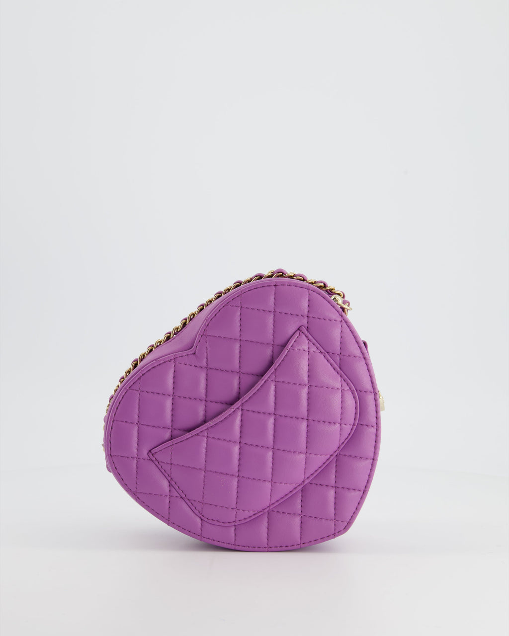 Chanel Purple Medium Heart Bag in Lambskin Leather with Champagne Gold Hardware