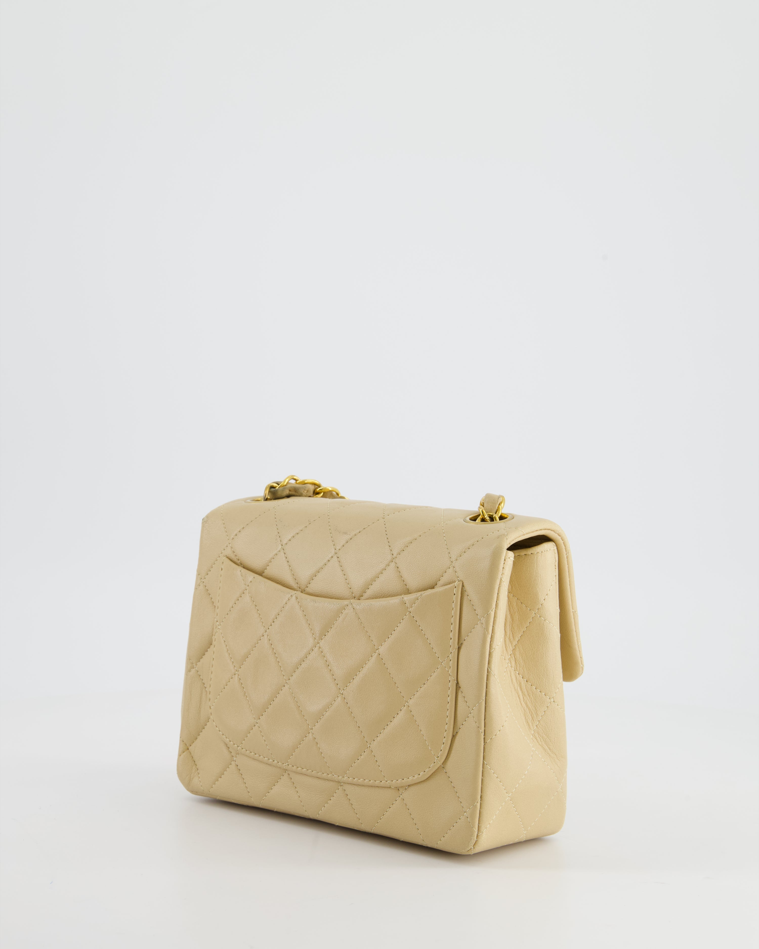 VINTAGE* Chanel Chai Vintage Mini Square Bag in Lambskin Leather with 24K Gold Hardware