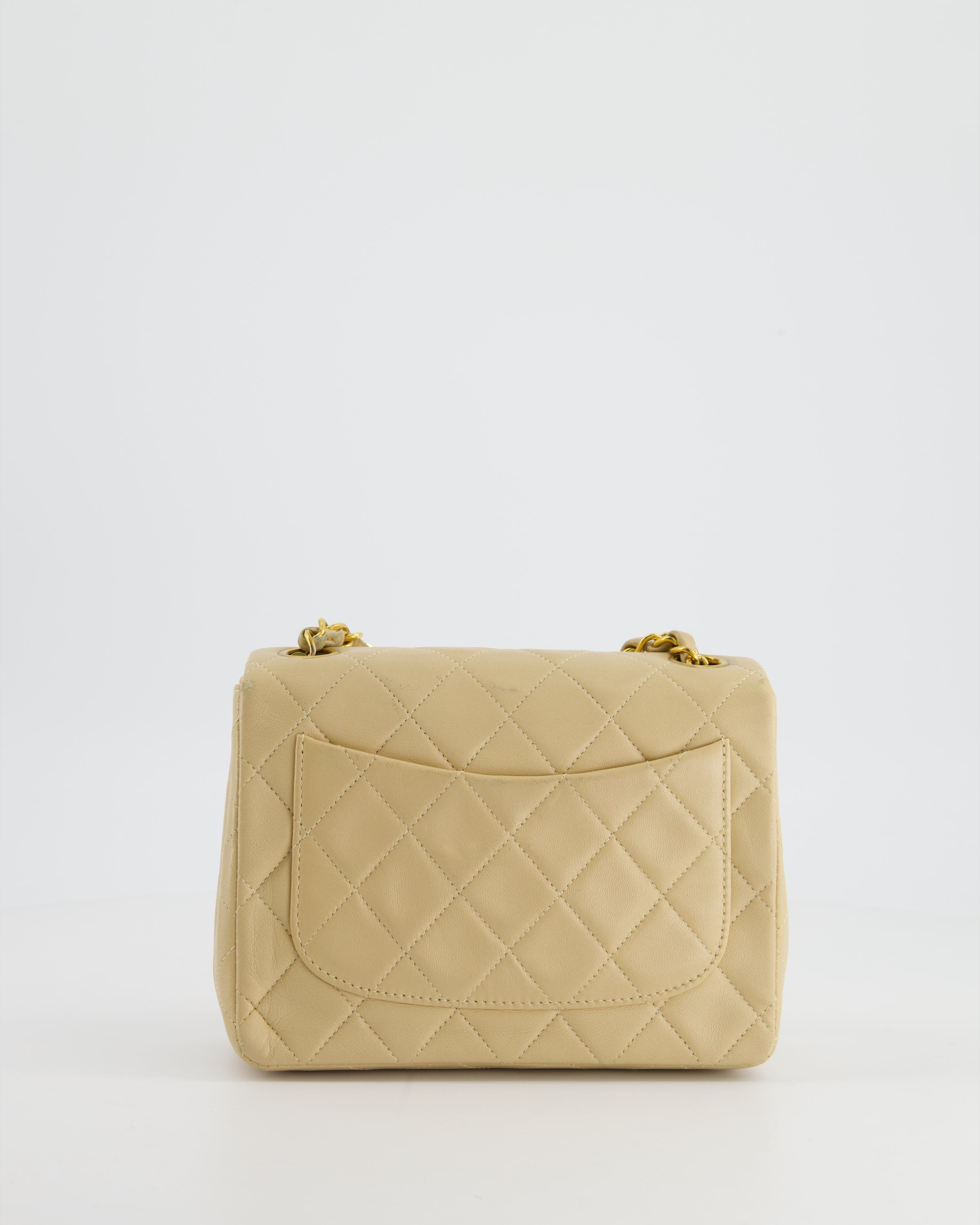 VINTAGE* Chanel Chai Vintage Mini Square Bag in Lambskin Leather with 24K Gold Hardware