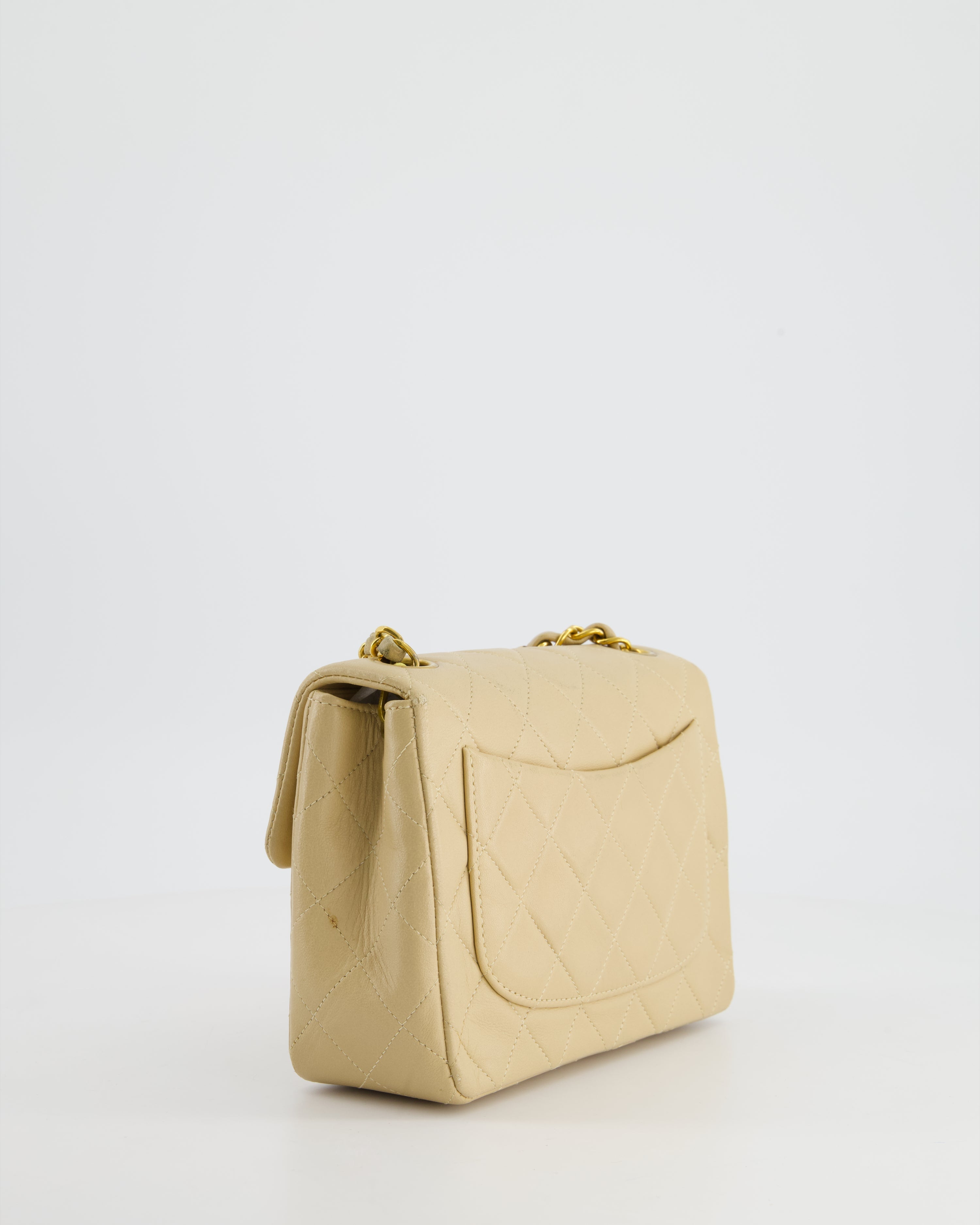 VINTAGE* Chanel Chai Vintage Mini Square Bag in Lambskin Leather with 24K Gold Hardware