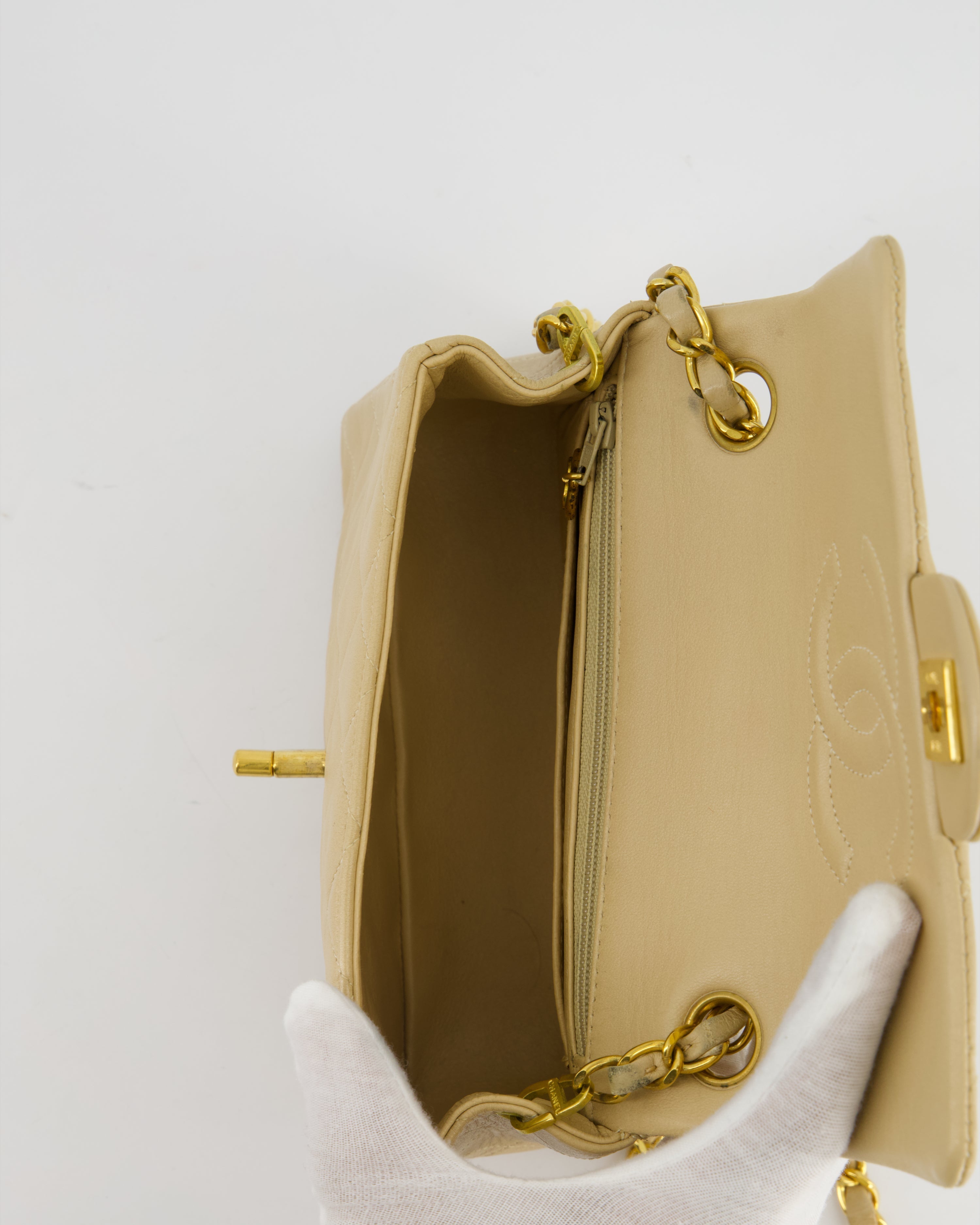 VINTAGE* Chanel Chai Vintage Mini Square Bag in Lambskin Leather with 24K Gold Hardware