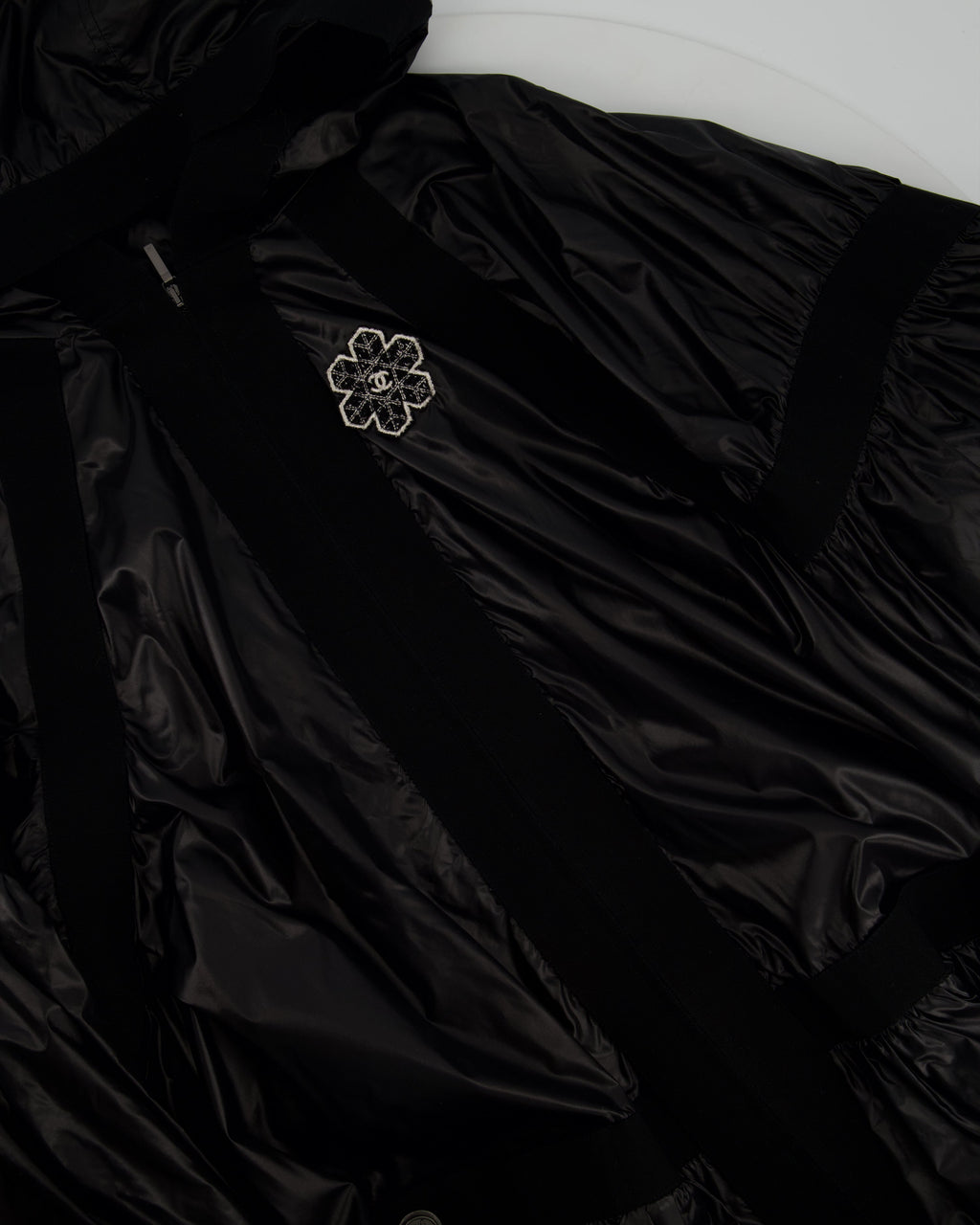 Chanel Black Rain Jacket with CC Logo Size FR 46 (UK 20)