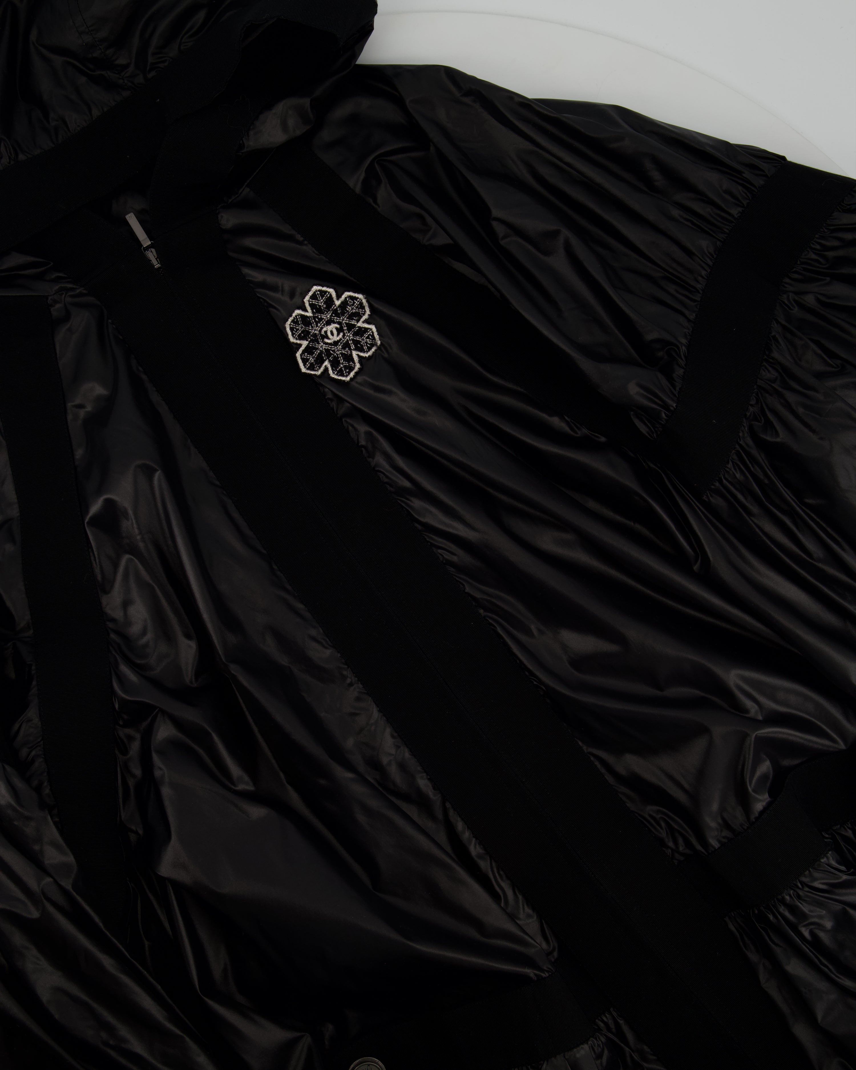 Chanel Black Rain Jacket with CC Logo Size FR 46 (UK 20)