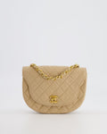 Chanel Vintage Beige Mini Half Moon Bag with 24k Gold Hardware