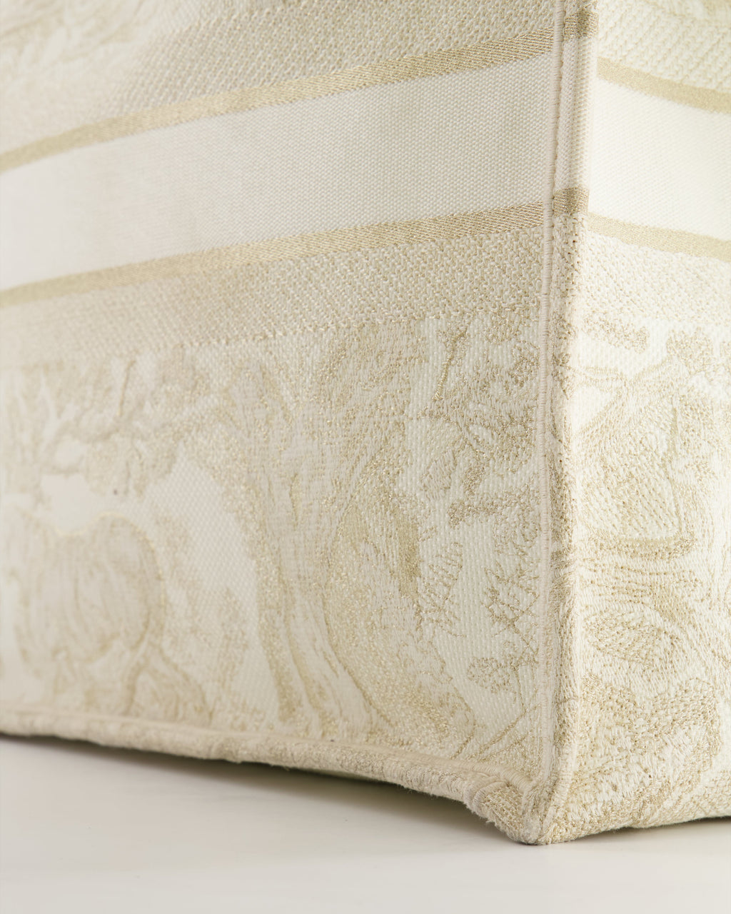 Christian Dior Cream and Gold Embroidered Large Book Tote Bag RRP £2,550