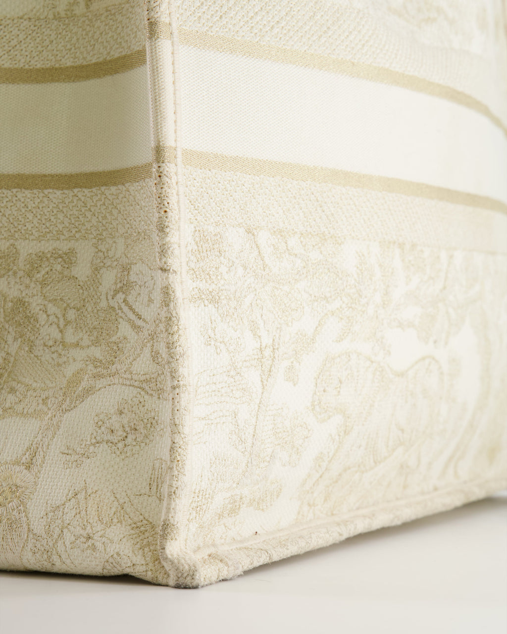 Christian Dior Cream and Gold Embroidered Large Book Tote Bag RRP £2,550