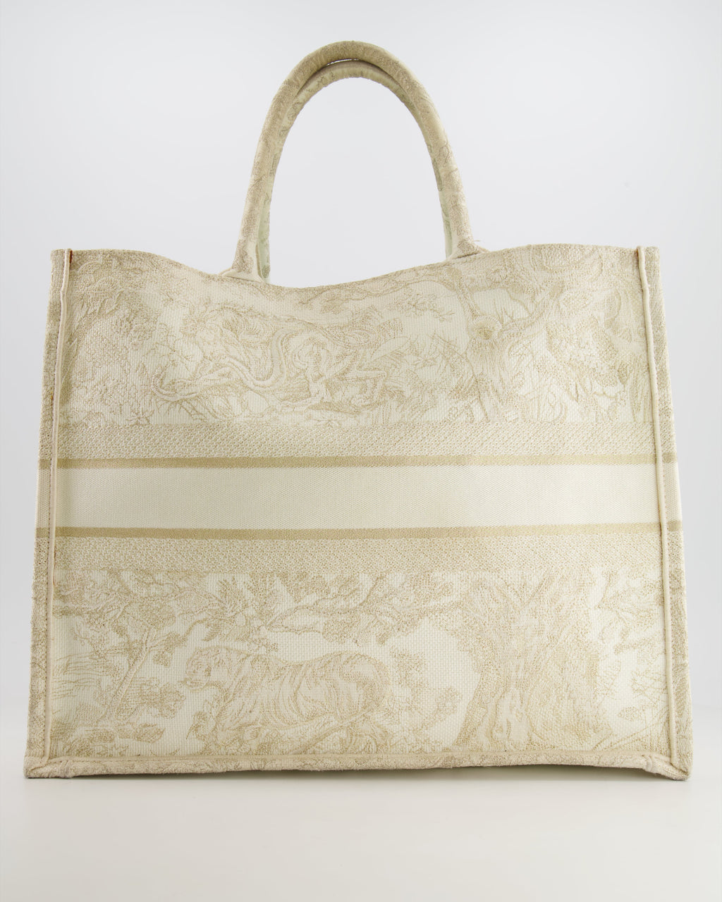 Christian Dior Cream and Gold Embroidered Large Book Tote Bag RRP £2,550