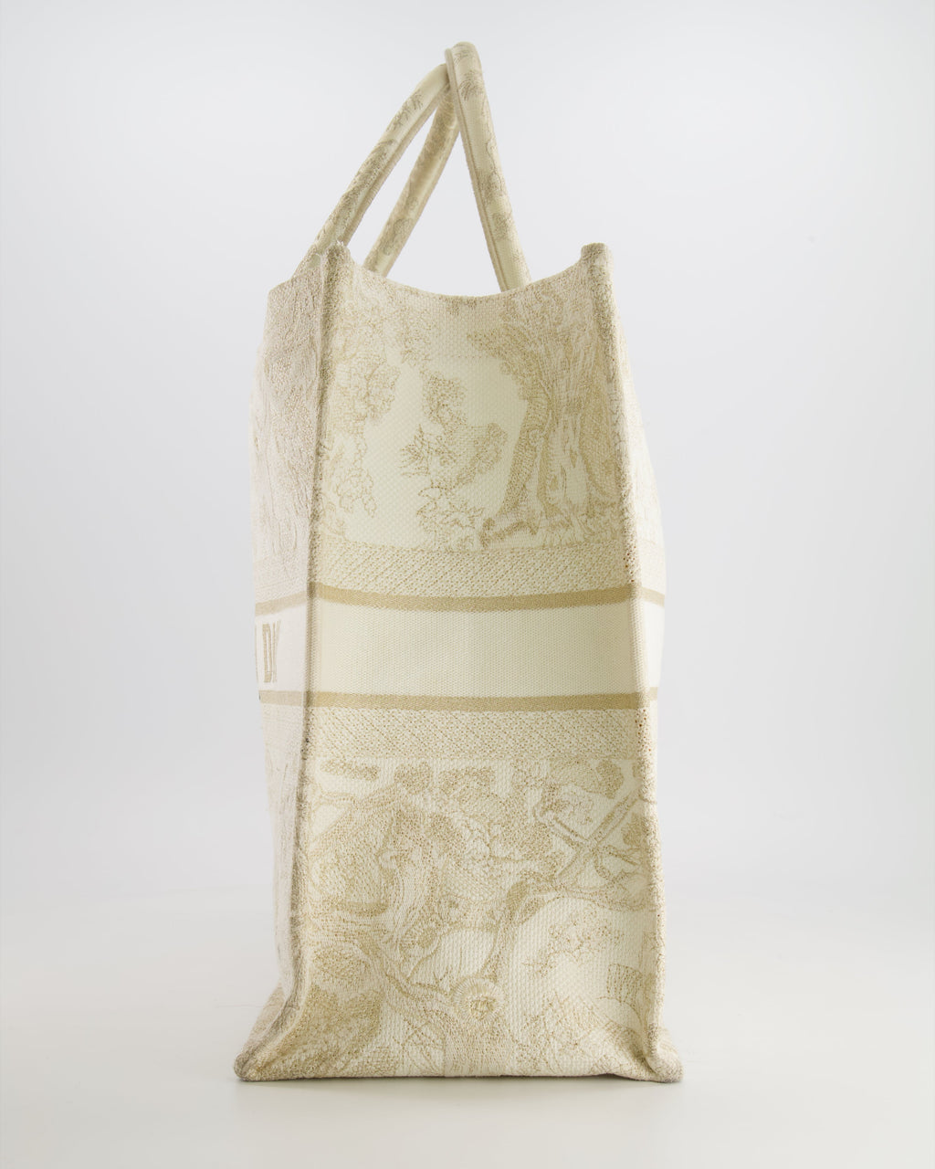 Christian Dior Cream and Gold Embroidered Large Book Tote Bag RRP £2,550