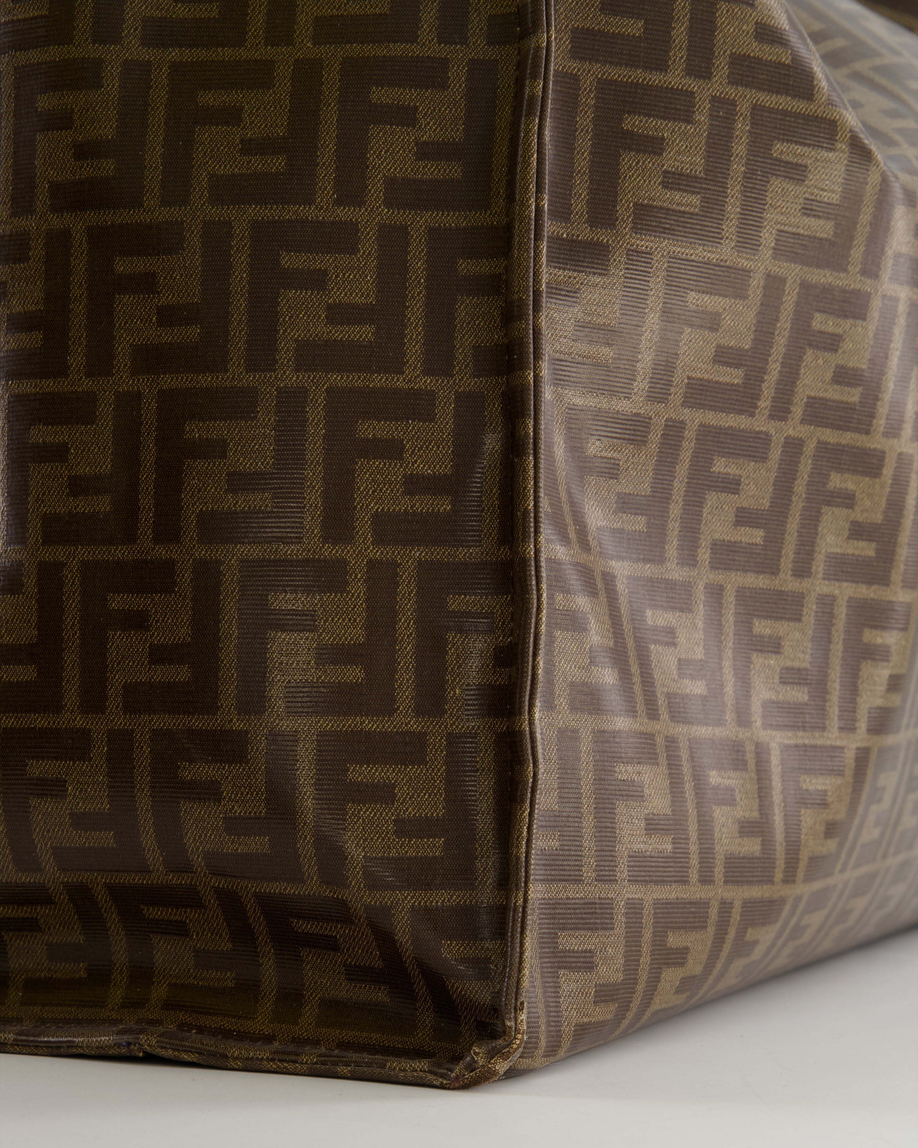 Fendi x Fila Brown FF Monogram Printed Large Tote Bag