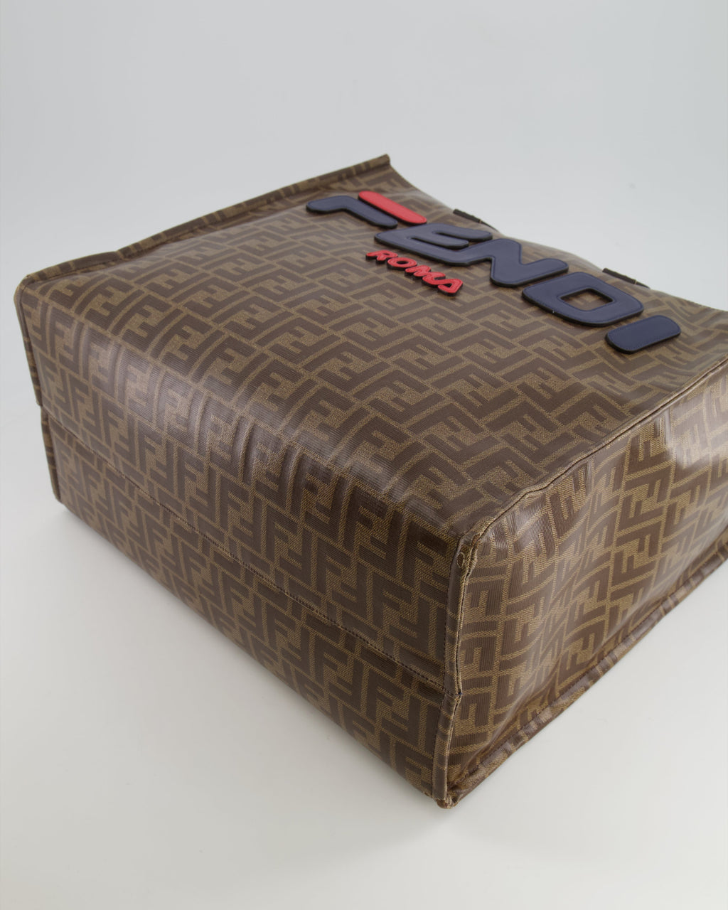 Fendi x Fila Brown FF Monogram Printed Large Tote Bag