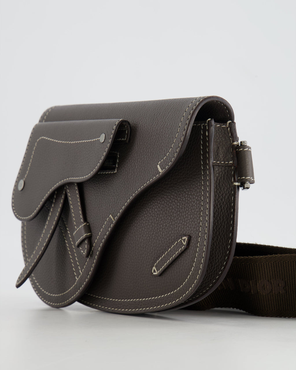 Christian Dior Brown Saddle Pouch Bag with Silver Hardware RRP £1,950