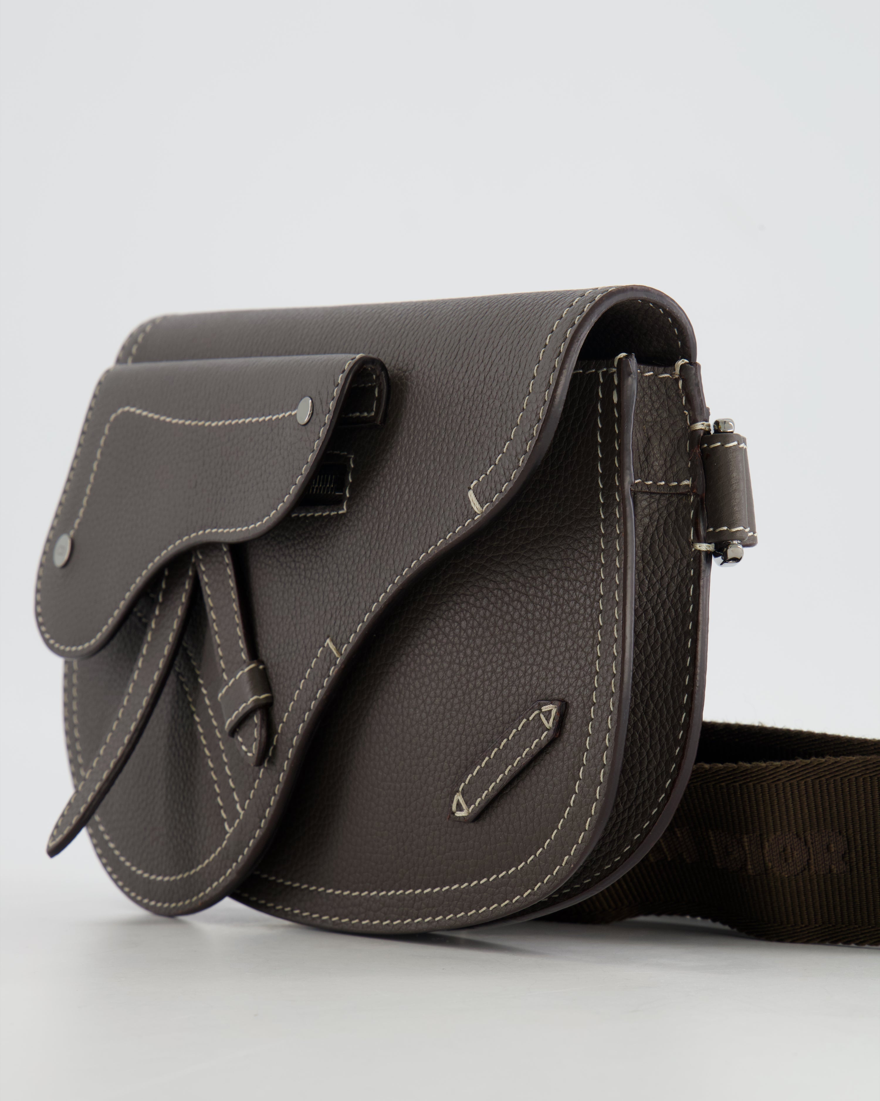 Christian Dior Brown Saddle Pouch Bag with Silver Hardware RRP £1,950