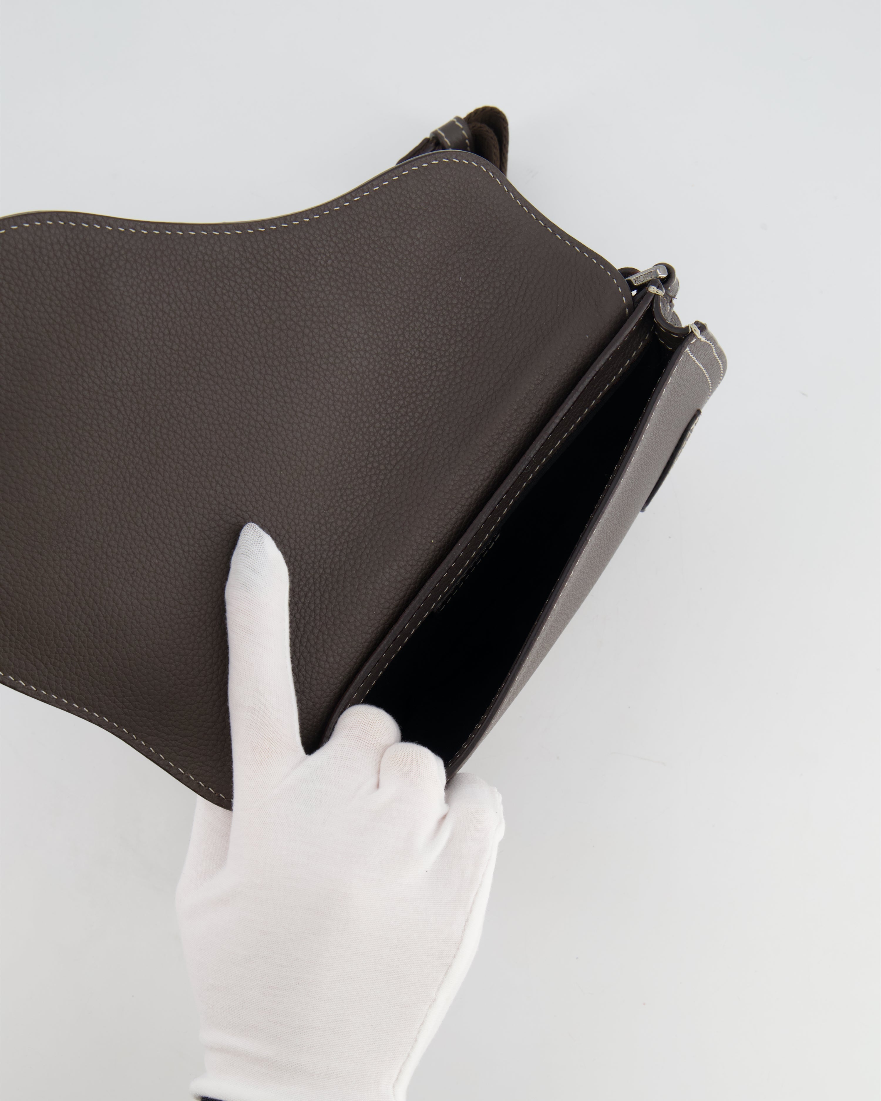 Christian Dior Brown Saddle Pouch Bag with Silver Hardware RRP £1,950
