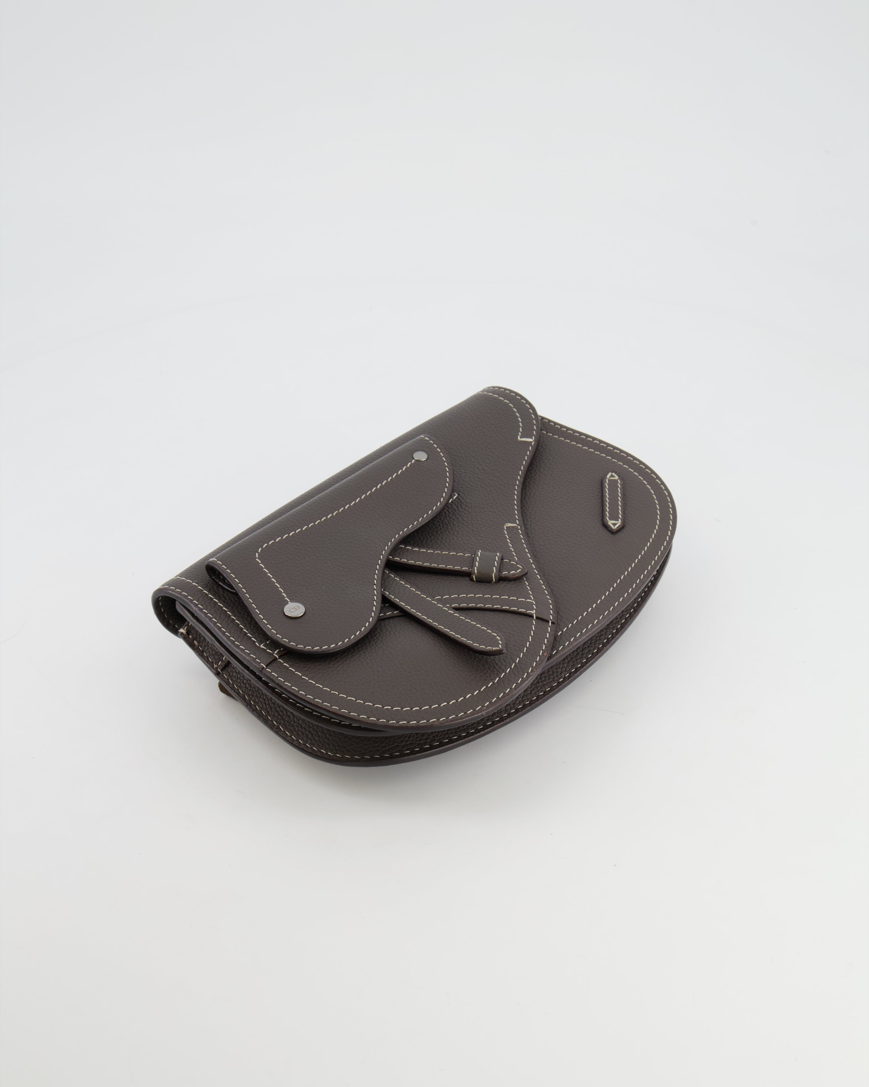 Christian Dior Brown Saddle Pouch Bag with Silver Hardware RRP £1,950