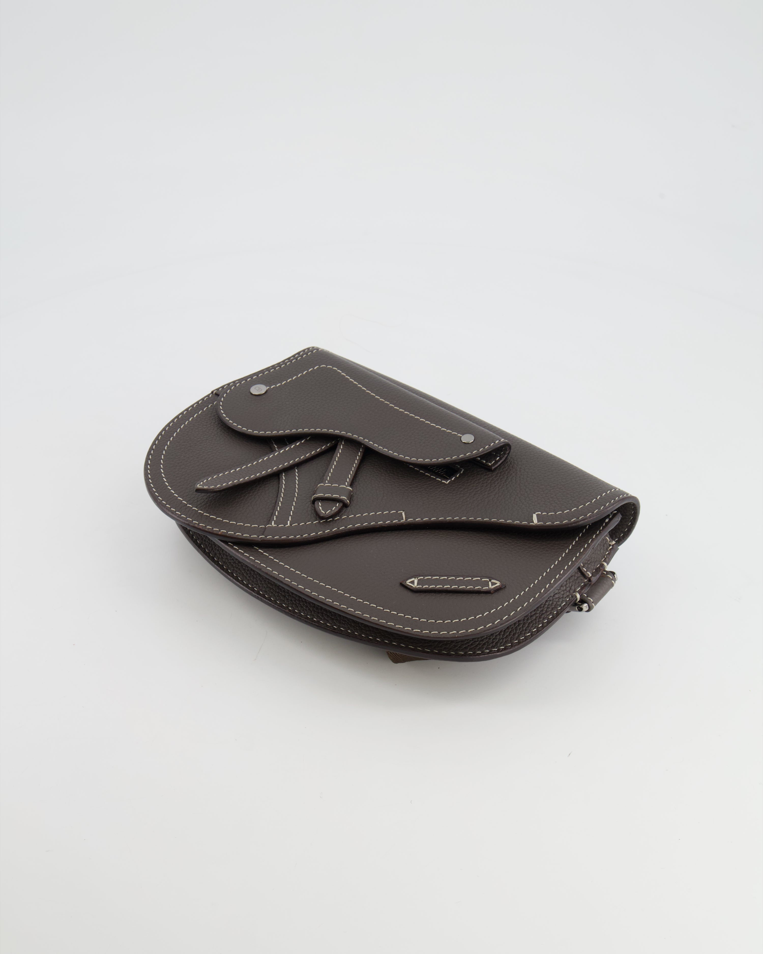 Christian Dior Brown Saddle Pouch Bag with Silver Hardware RRP £1,950